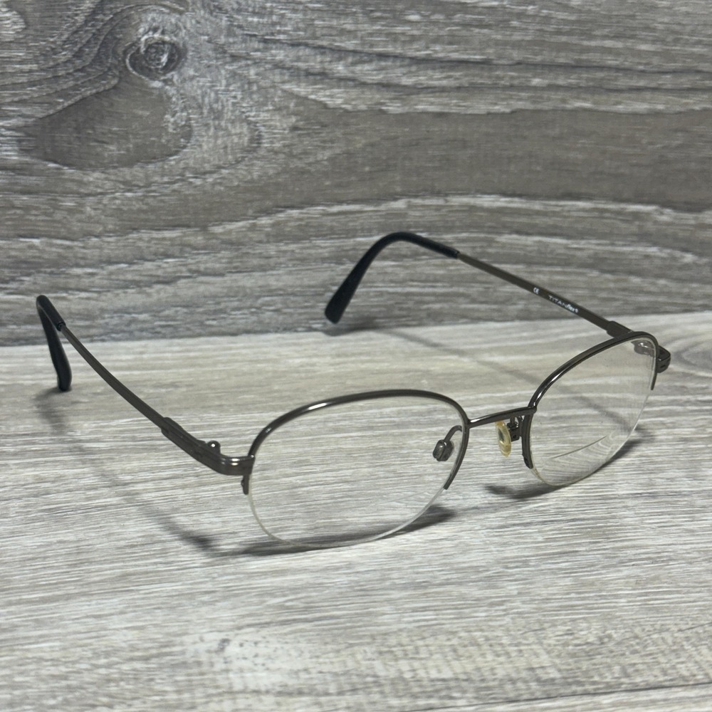 TITANflex M897 Eyeglasses Oval Gray 51mm Titanium Metal Frame Mens 19 140